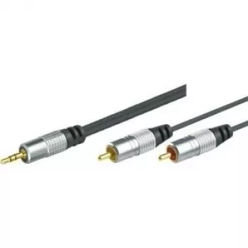 Profesjonalny kabel audio Shiverpeaks, wysoka jakość, 1x wtyk stereo 3,5 mm na 2x wtyk RCA, 1,5 m (499601015H)