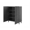 Shelving unit ABETO 100.5 x 40 x 121.5 cm grafitowy/połysk grafitowy