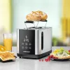 Toster Rommelsbacher TO850 2-kromkowy, 850 W, stal nierdzewna/czarny, XL szczeliny