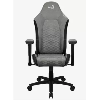 Uniwersalny fotel gamingowy Aerocool Crown AeroSuede z wyściełanym siedziskiem, kamiennoszary