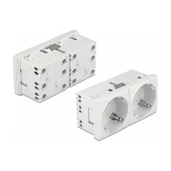 Gniazdo ścienne DELOCK 81325 CEE 7/3, 250 V, 16 A, białe, ABS, 45×90×40 mm (5 szt.)