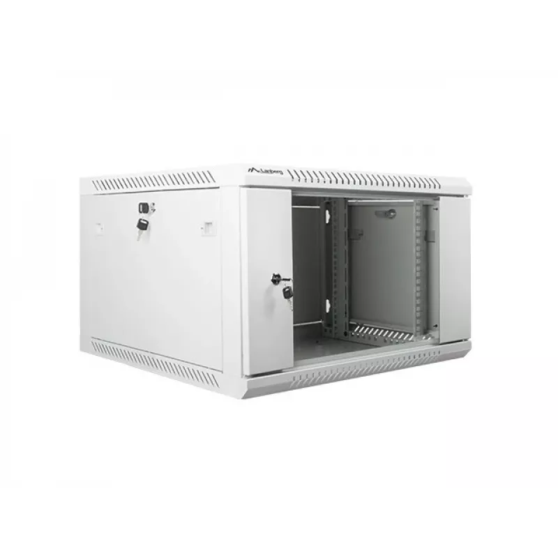 Szafa instalacyjna ścienna Lanberg 19'' 6U 600x600mm szara (drzwi szklane)