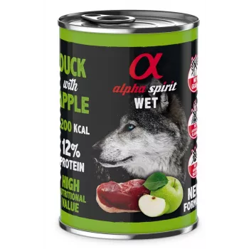 ALPHA SPIRIT WET Kaczka z jabłkiem - mokra karma dla psów - 400g