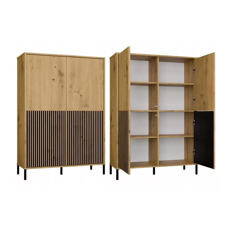 KAMARO 4DK cienki/GŁ dąb ARTISAN DISPLAY CABINET