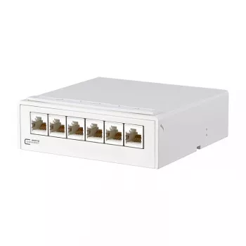 METZ CONNECT E-DAT - Patch Panel - CAT 6a - RJ-45 X 6 - Czysta Biel (130862-21C-E)
