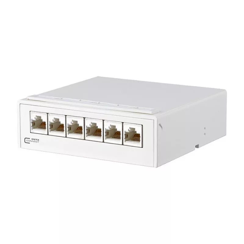 METZ CONNECT E-DAT - Patch Panel - CAT 6a - RJ-45 X 6 - Czysta Biel (130862-21C-E)