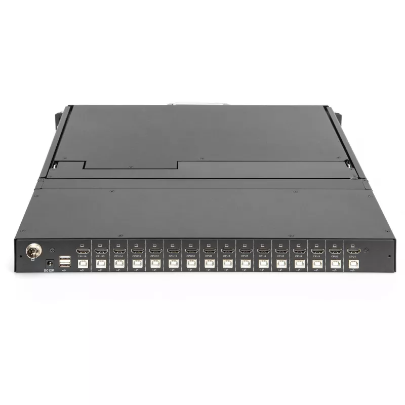 Konsola KVM Digitus 17 cali HD LCD z 16 portami HDMI i niemiecką klawiaturą