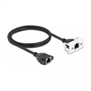 Przedłużacz sieciowy DeLOCK kat.6A 1m S/FTP RJ45 czarny