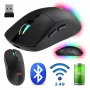 Mysz bezprzewodowa MEDIA-TECH MT1124 BT/RF Silent & Recharge — symetryczna, 3200 DPI, Bluetooth + USB 2,4 GHz, 6 przycisków, akumulatorowa