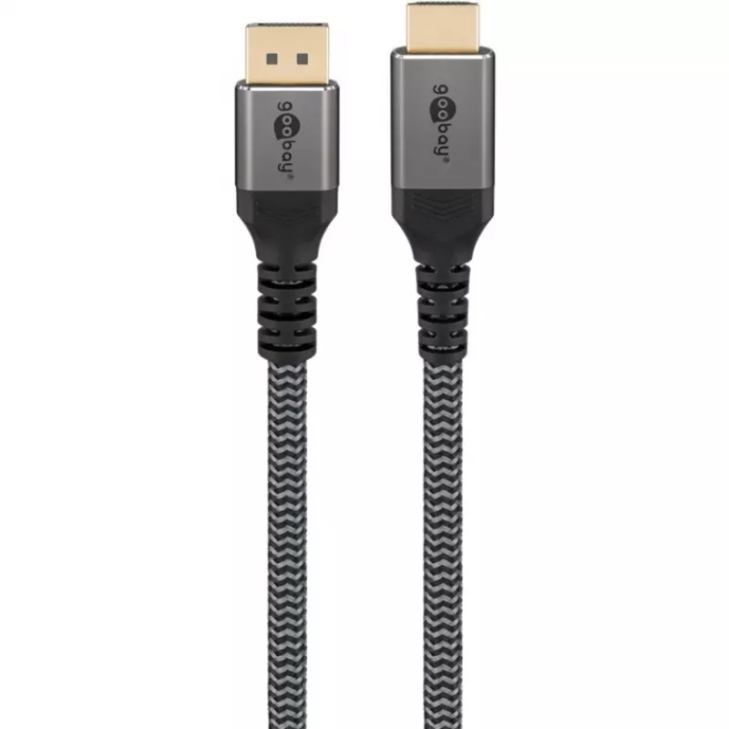 Goobay 65271 Przejściówka wideo 5 m DisplayPort HDMI Szary (65271)