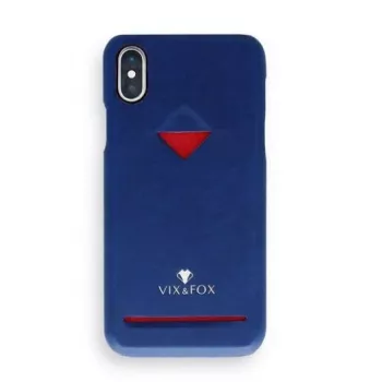 Tylna osłona Card Slot VixFox na iPhone 7/8 Plus — granatowa, ochronna skorupa tylna z kieszonką na kartę