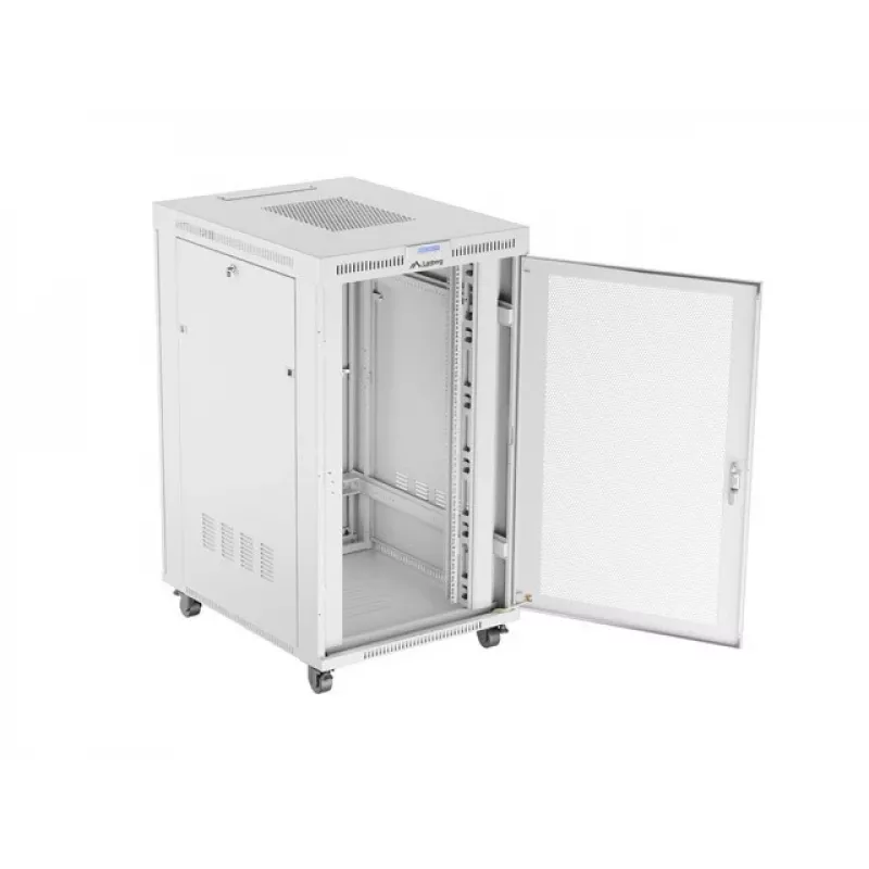 SZAFKA RACK WOLNOSTOJĄCA 19 inch 27U 800X1000 SZARA PERFOROWANE DRZWI LCD LANBERG (PAKOWANIE PŁASKIE)