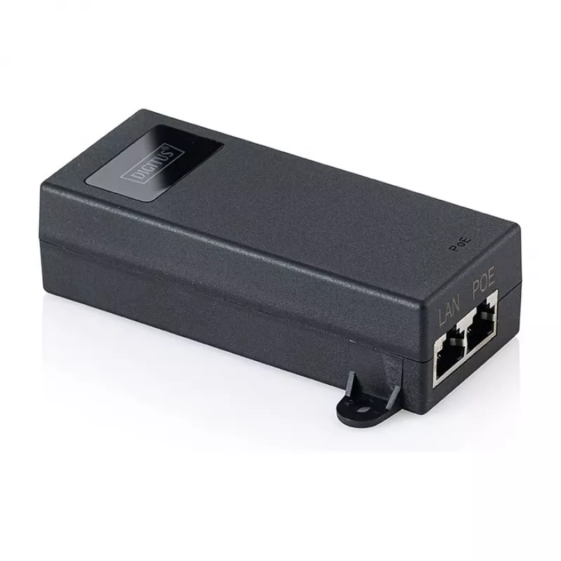 Zasilacz PoE++ DIGITUS DN-95104-1 — Gigabit Ethernet 802.3bt, 60W, 55V, 100m, czarny