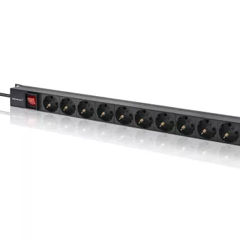 Aluminiowa listwa zasilająca Qoltec do szafy RACK | 16A | 16 x Schuko | pionowa | 1,8 m