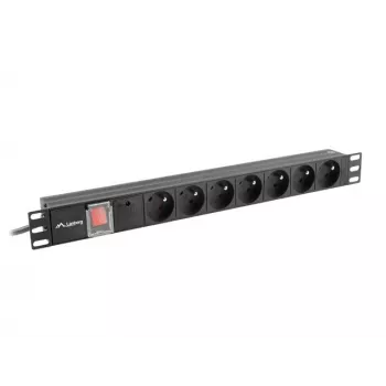 LANBERG PDU ROZDZIELNICA DO SZAFY RACK (1U, 16A, 7X 230V, 2M)