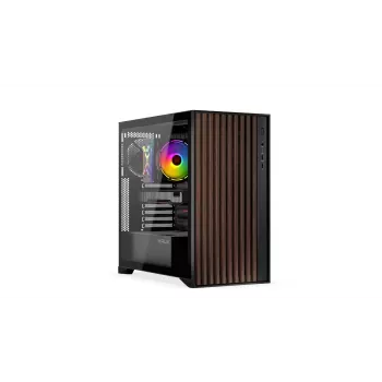 Obudowa komputerowa KRUX Palum KRXD008 ATX czarna — 2 wnęki 3,5 cala, 2 wnęki 2,5 cala, 2 wentylatory 120 mm, GPU do 39,5 cm
