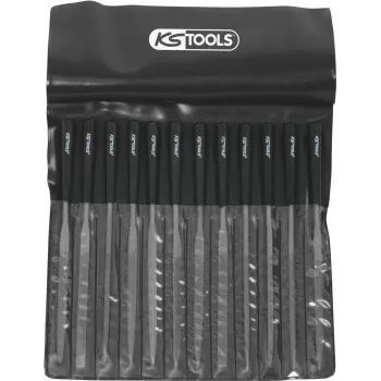 Zestaw pilników igłowych ks tools 140.3050 — 12-częściowy zestaw z plastikowymi uchwytami