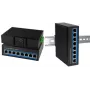 LogiLink Industrial Gigabit Ethernet Switch, 8-Port 10/100/1000 Base-TX RJ45, Plug & Play, schwarzes Metallge - 1 Stück (NS203)