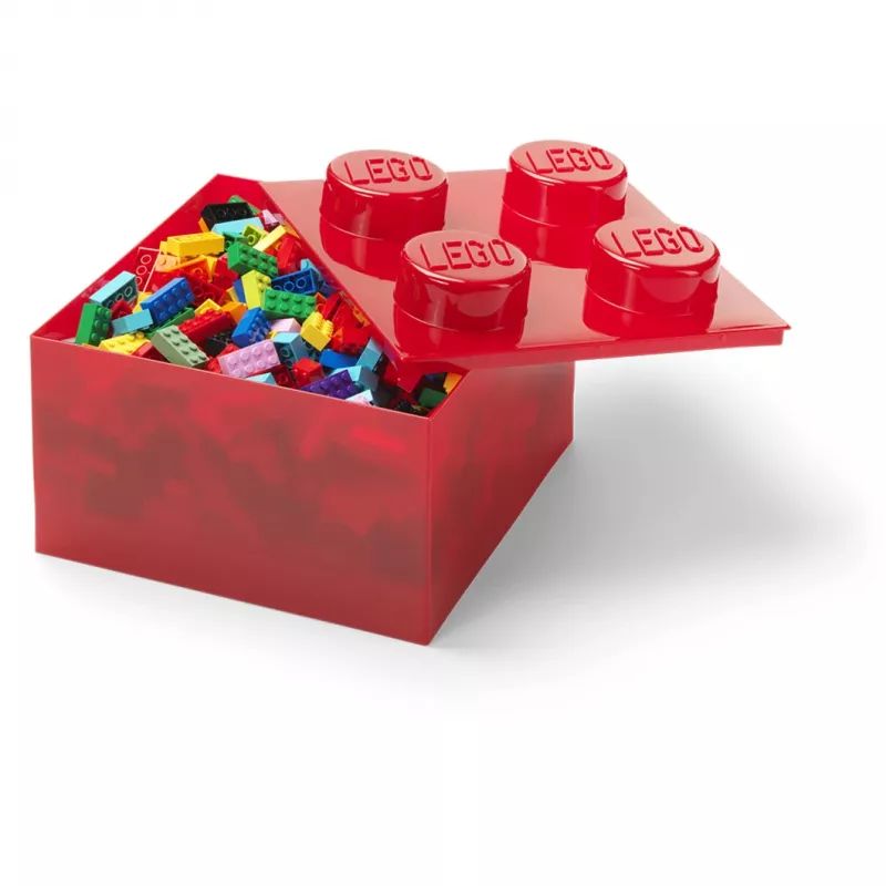 LEGO Klock 4 Czerwony Przezroczysty – przezroczysty czerwony klocek budowlany 4x2