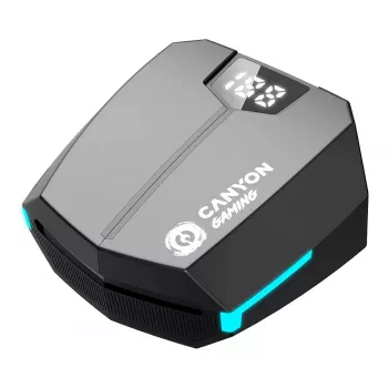 Słuchawki Canyon GTWS-2 Bezprzewodowe Nauszne Gaming USB Type-C Bluetooth Stacja Ładująca Czarny (CND-GTWS2B)