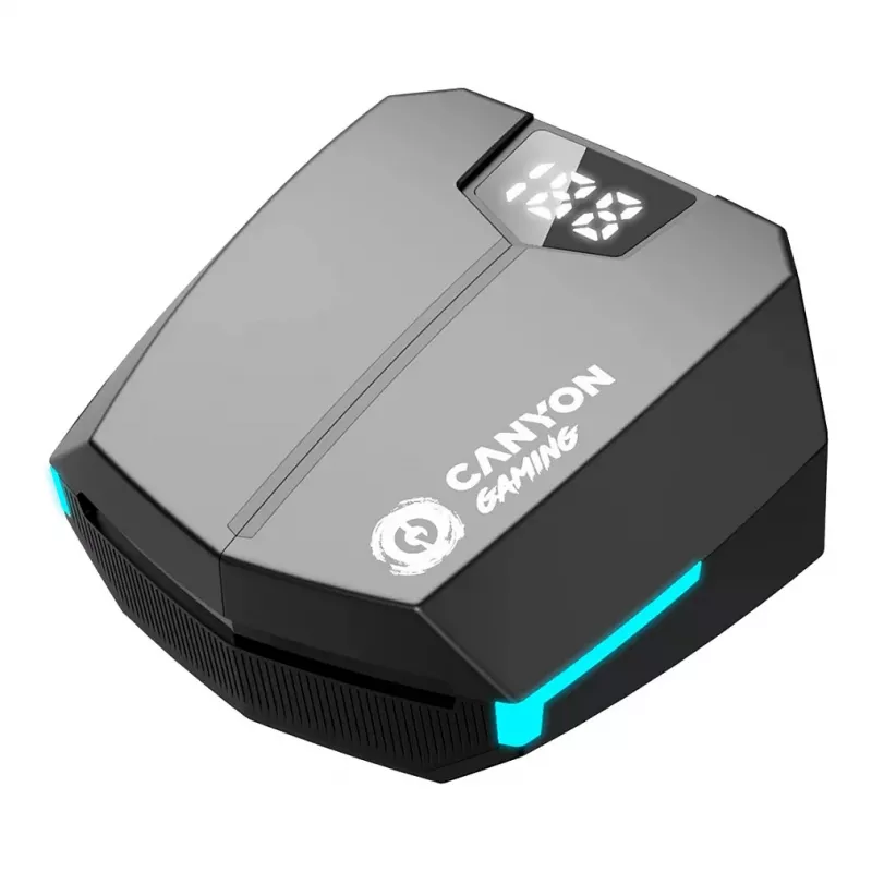 Słuchawki Canyon GTWS-2 Bezprzewodowe Nauszne Gaming USB Type-C Bluetooth Stacja Ładująca Czarny (CND-GTWS2B)