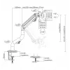 Gembird MA-DA1-02 Regulowane ramię montażowe do monitora (z możliwością pochylania), 17”-32”, do 8 kg