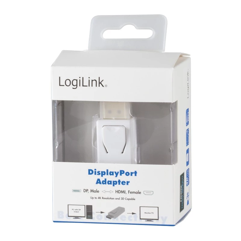 Przejściówka LogiLink CV0100 DisplayPort na HDMI Biała