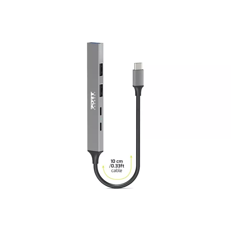 USB Hub Port Designs 900163 Type-C 5000 Mbit/s Srebrny