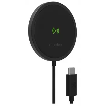 Bezprzewodowa podkładka ładująca mophie 15W Snap Plus ładowarka wewnętrzna do smartfonów, czarna