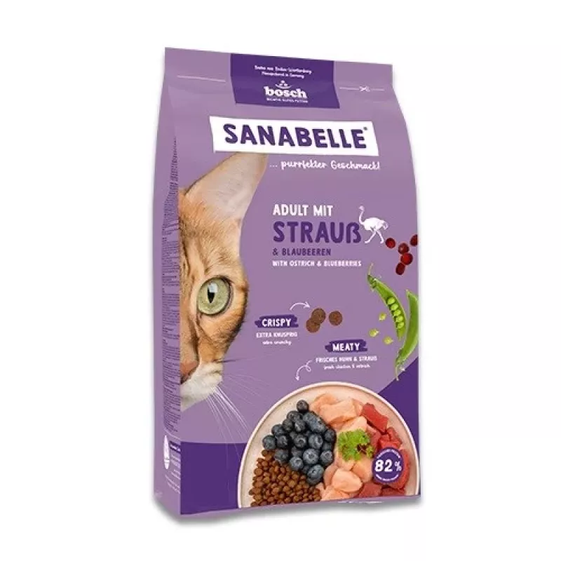 Sucha karma dla kota Bosch Sanabelle Life Adult — struś i borówki, 8 kg, 31% białka, 16% tłuszczu
