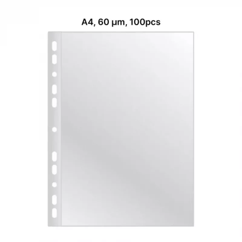 Kieszeń perforowana AD Class Cristal Clear A4 60 mikr., opakowanie 100 szt.
