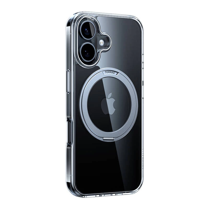 Etui ochronne Torras Ostand Pro do iPhone 16 Plus, przezroczyste cienki-fit, TPU/PC