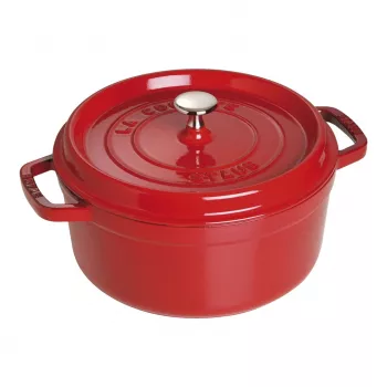 Pojedynczy garnek Staub Cocotte 24 cm Wiśniowy