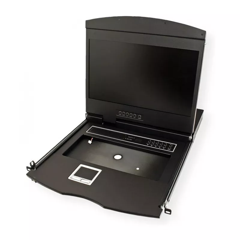 Konsola rackowa VALUE 26.99.0123, 17 cali (43,2 cm) LCD, 1280×1024, 1U, klawiatura francuska, czarna