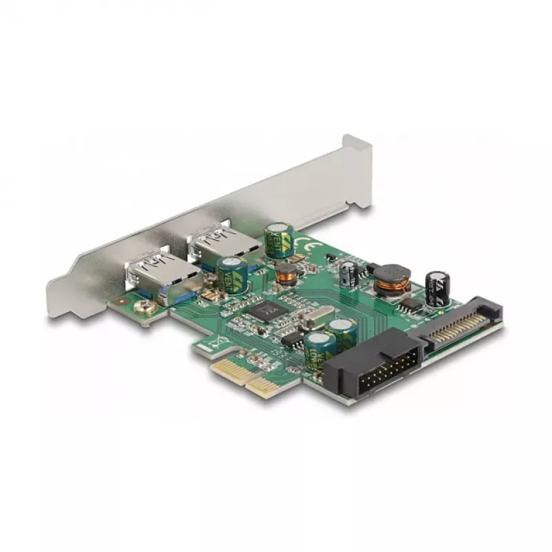 DeLOCK Karta PCI Express x1 na 2 x USB 3.2 Gen 1 Typ-A + 1 x wewnętrzne złącze 19-pinowe