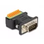 DeLOCK Adapter D-Sub 9 męski na blok zaciskowy z przyciskiem