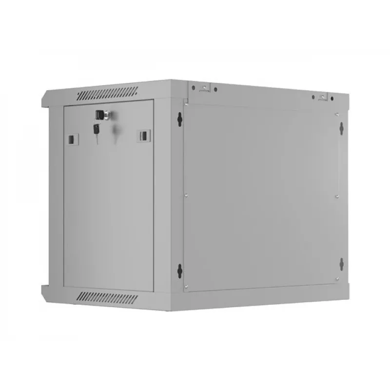 Szafa rack do montażu naściennego 19 inch 9U 600x450, szara, drzwi perforowane