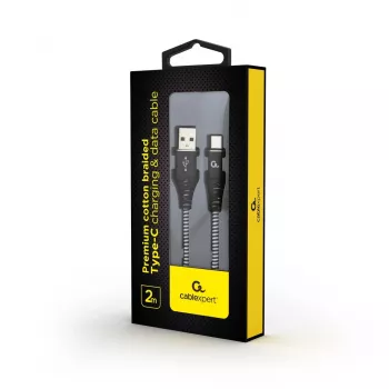 Gembird CC-USB2B-AMCM-2M-BW Kabel USB USB 2.0 USB A USB C Czarny, Biały