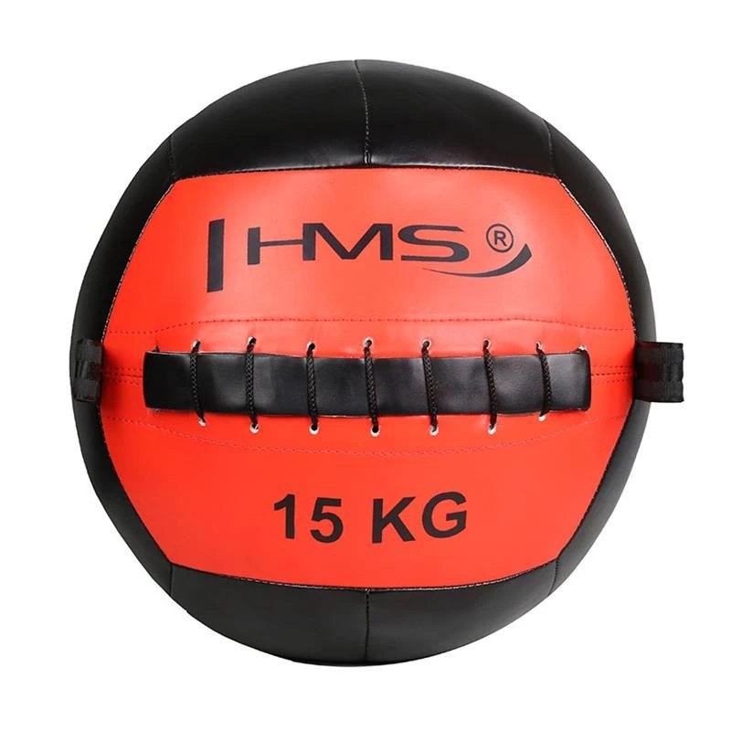 HMS Fitness WLB15 piłka lekarska 15 kg Czarna, Pomarańczowa