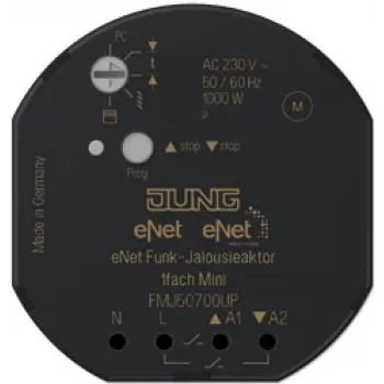 JUNG FM J 50700 UP - Wyzwalacz do rolet / żaluzji - montaż na szynie DIN - 868 MHz - 100 m - Czarny - 1000 W