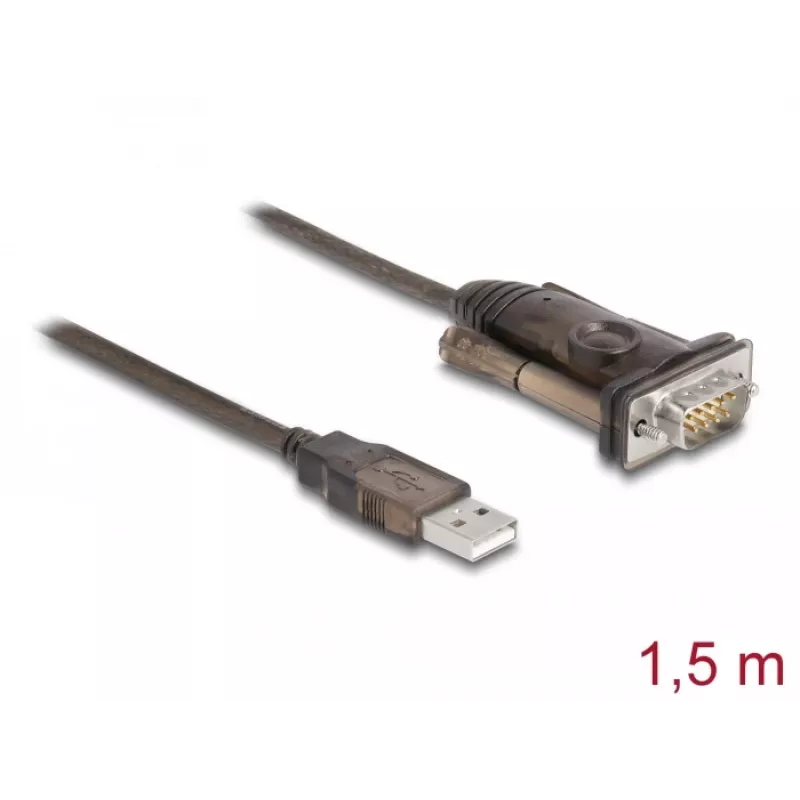Adapter USB 2.0 Type-A na szeregowy RS-232 D-Sub 9-pin męski DeLOCK 62646
