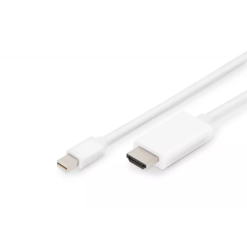 Digitus ASSMANN - Adapterkabel - Mini DisplayPort männlich zu HDMI männlich - 2 m - Dreifachisolierung - weiß - geformt, 4K Unterstützung (AK-340304-0