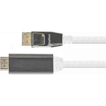PYT M0222 - DP 1.4 na HDMI 2.0 A Wtyk, Nylon, 4K@60Hz, 2 m, Biały - Cyfrowy/Wyświetlacz/Video (GC-M0222)
