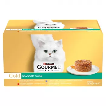 Mokra karma dla kota w saszetkach Purina Gourmet Gold Savoury Cake Mix 48×85 g, dla dorosłych kotów, 74% wilgotności, 17% białka