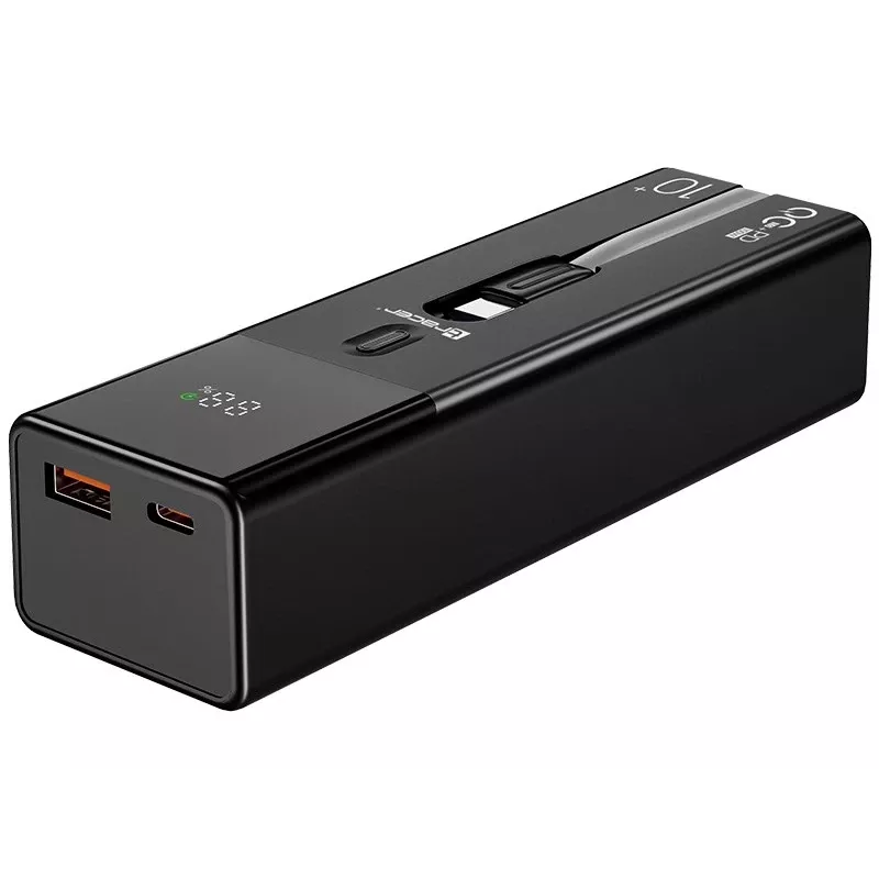 Przenośny powerbank TRACER Quant 10000 mAh Li-Ion, PD i QC3.0, 3 porty (2×USB-C, 1×USB-A), 100W, czarny