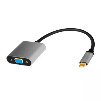 adapter kablowya wideo USB Type-C do VGA (D-Sub) LOGILINK CUA0104 0,15 m, szary/czarny