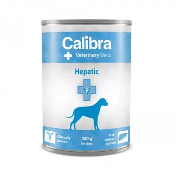 Mokra karma dla psów Calibra Veterinary Diets Hepatic 400 g — formuła dla dorosłych psów wspomagająca pracę wątroby, bezglutenowa i bez soi