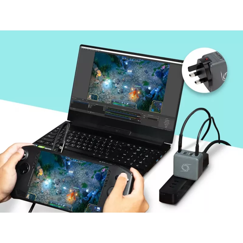 AVerMedia GC313Pro Uniwersalna czarna ładowarka sieciowa AC z szybkim ładowaniem do użytku wewnętrznego