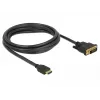 DeLOCK - Kabel wideo - HDMI / DVI - DVI-D (M) na HDMI (M) - 2,0 m - potrójna izolacja - czarny - śruby motylkowe (85654)
