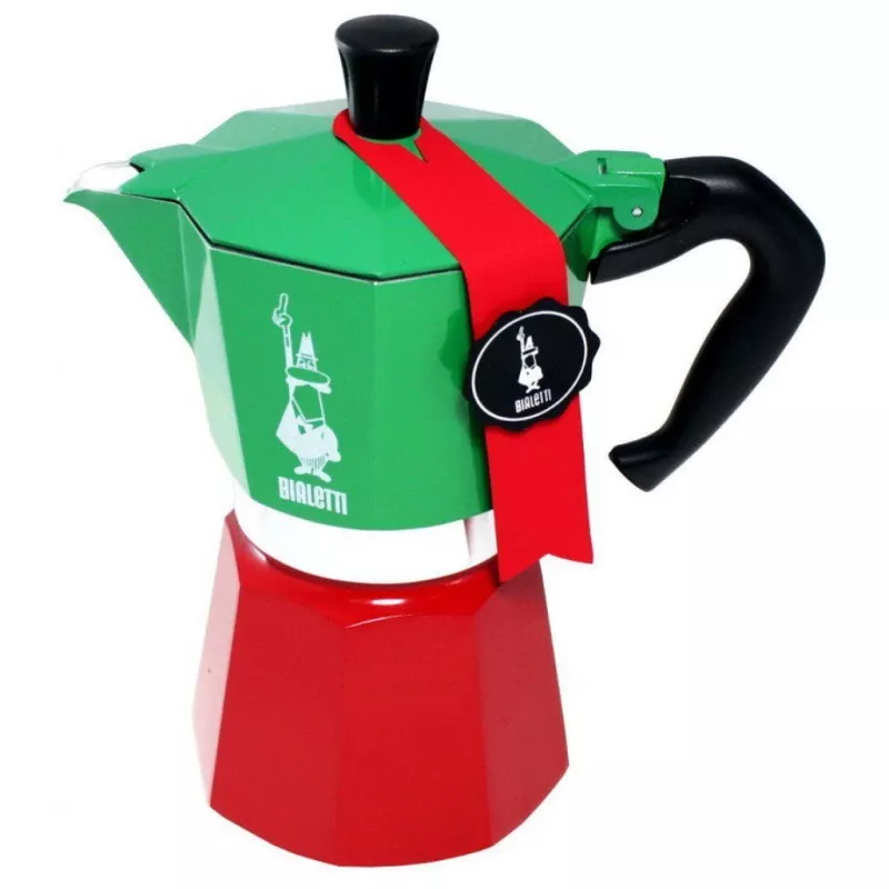 Bialetti Moka Express Italia 6TZ (300 ml) czerwono-zielony